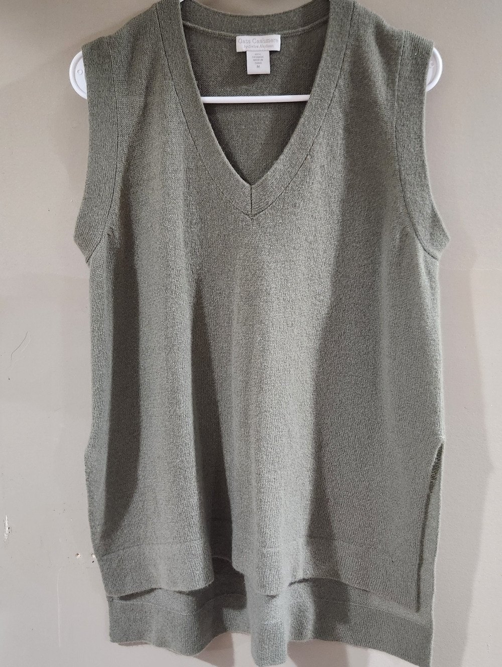 Oats Cashmere Sleeveless Sweater Tunic Green Size M